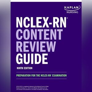 KAPLAN NCLEX-RN Content Review Guide (Paperback) Test Prep NEW, 9th Edition